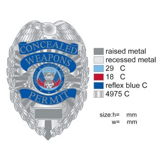 Concealed Weapons Permit Badge Silver